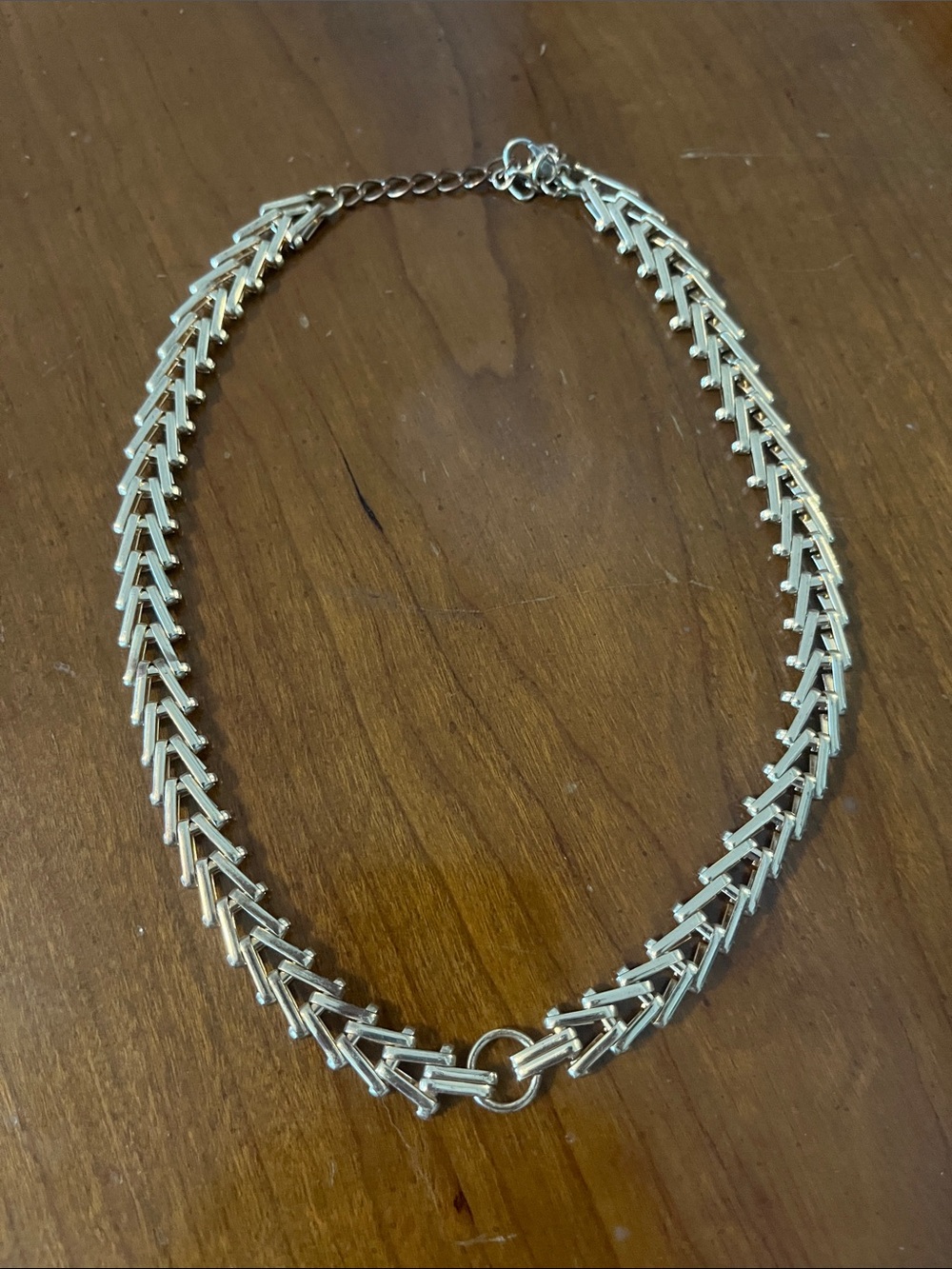 Gold-Tone Chevron Link Necklace - Classic Women's Jewelry